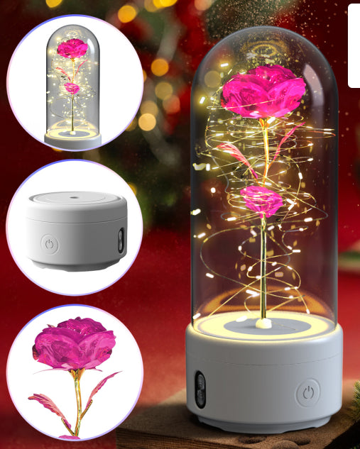 Rose Night Light with Bluetooth Speaker