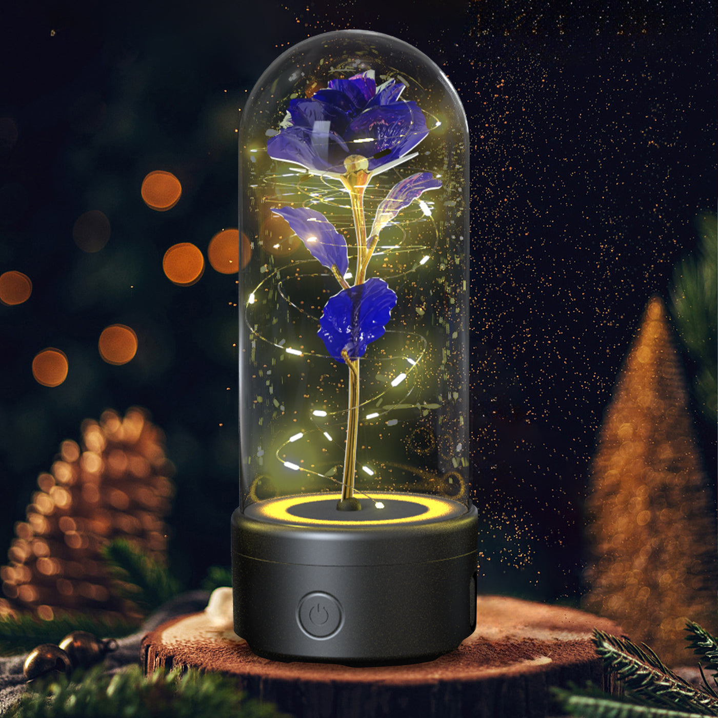Rose Night Light with Bluetooth Speaker