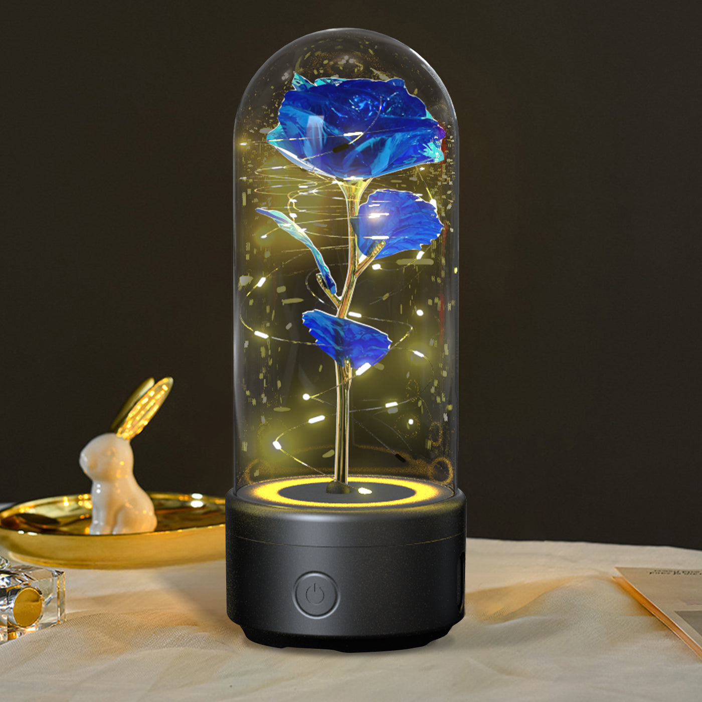 Rose Night Light with Bluetooth Speaker
