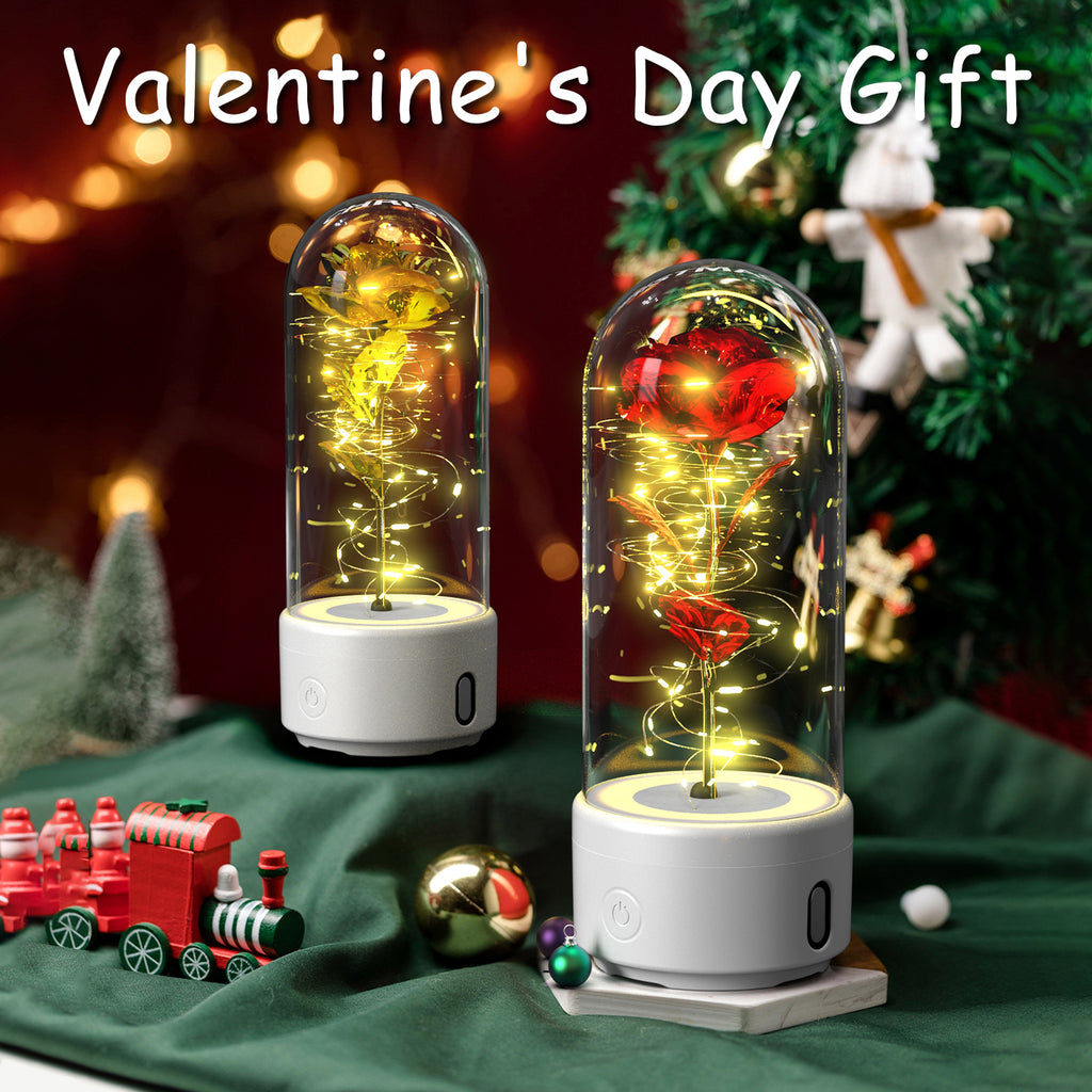 Rose Night Light with Bluetooth Speaker