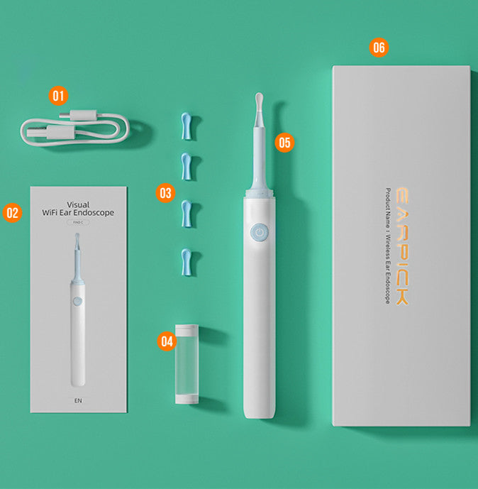 LED Visible Ear Pick Endoscope