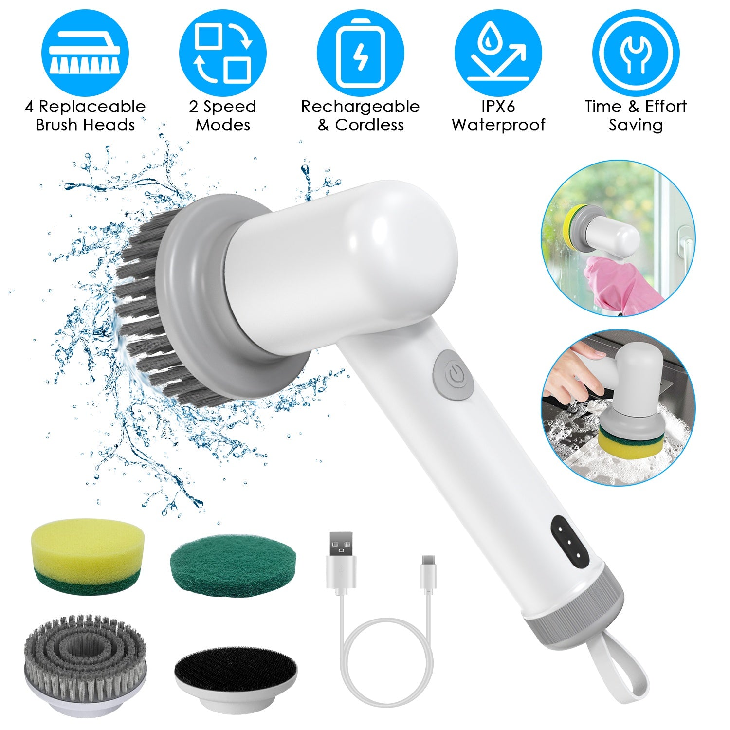 Electric Spin Scrubber for Kitchen & Bathroom