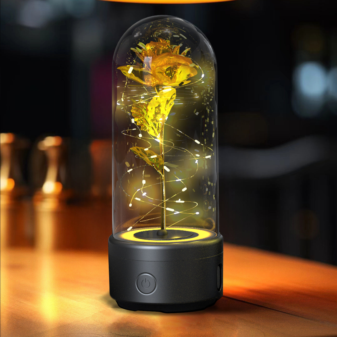 Rose Night Light with Bluetooth Speaker