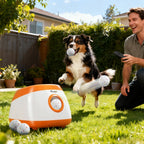 Automatic Dog Ball Launcher with 26-79 FT Distance, Automatic Ball Launcher for Medium and Large Dogs, Orange