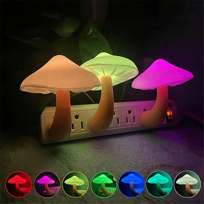 Mushroom LED Night Light with Light Sensor