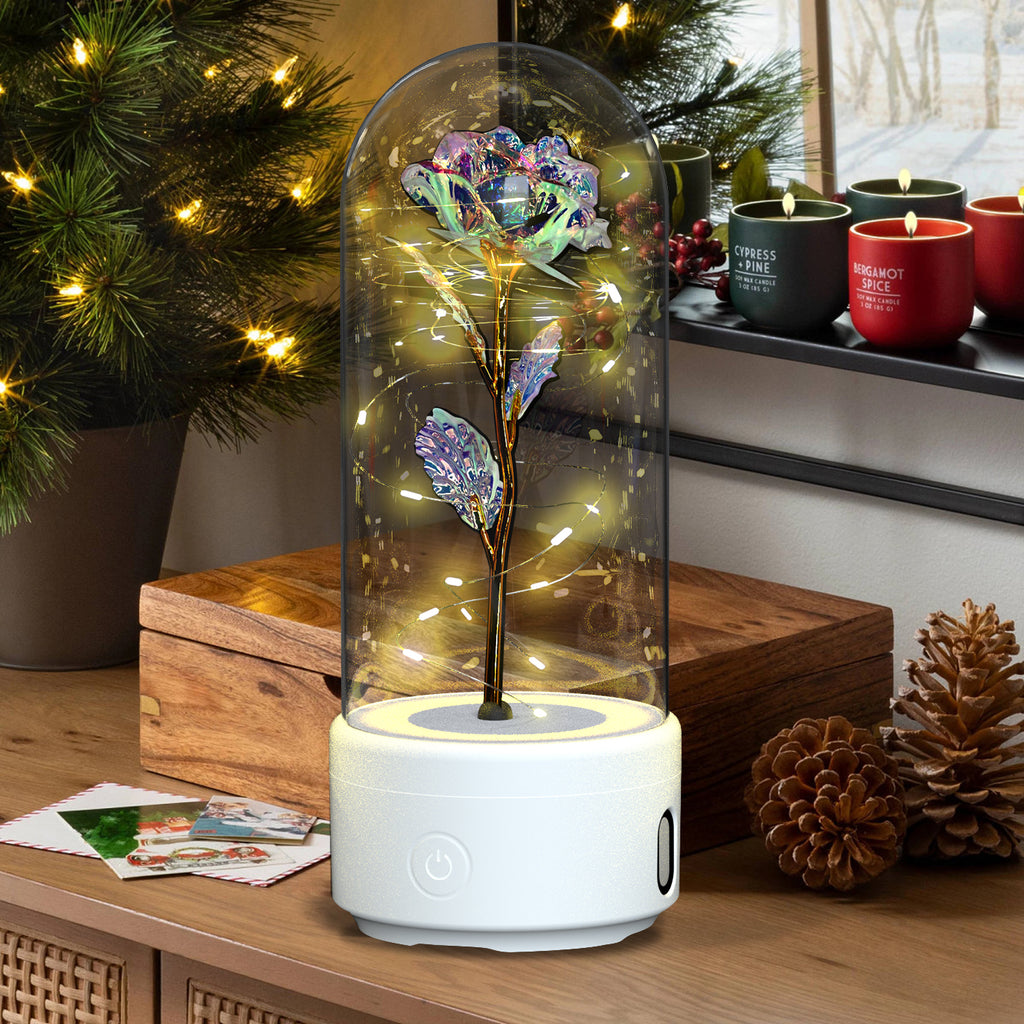 Rose Night Light with Bluetooth Speaker