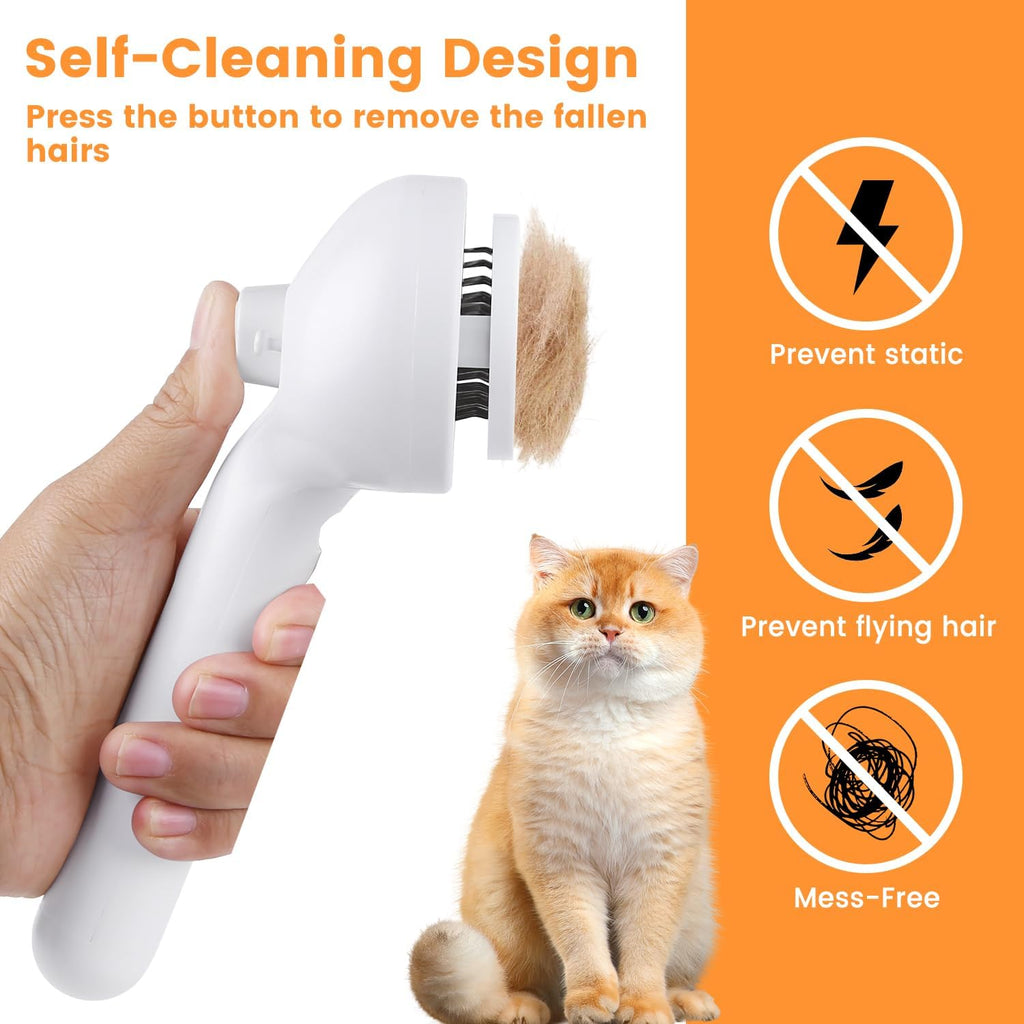 3-in-1 Pet Steam Brush with Mist Spray & Hair Removal for Cats and Dogs
